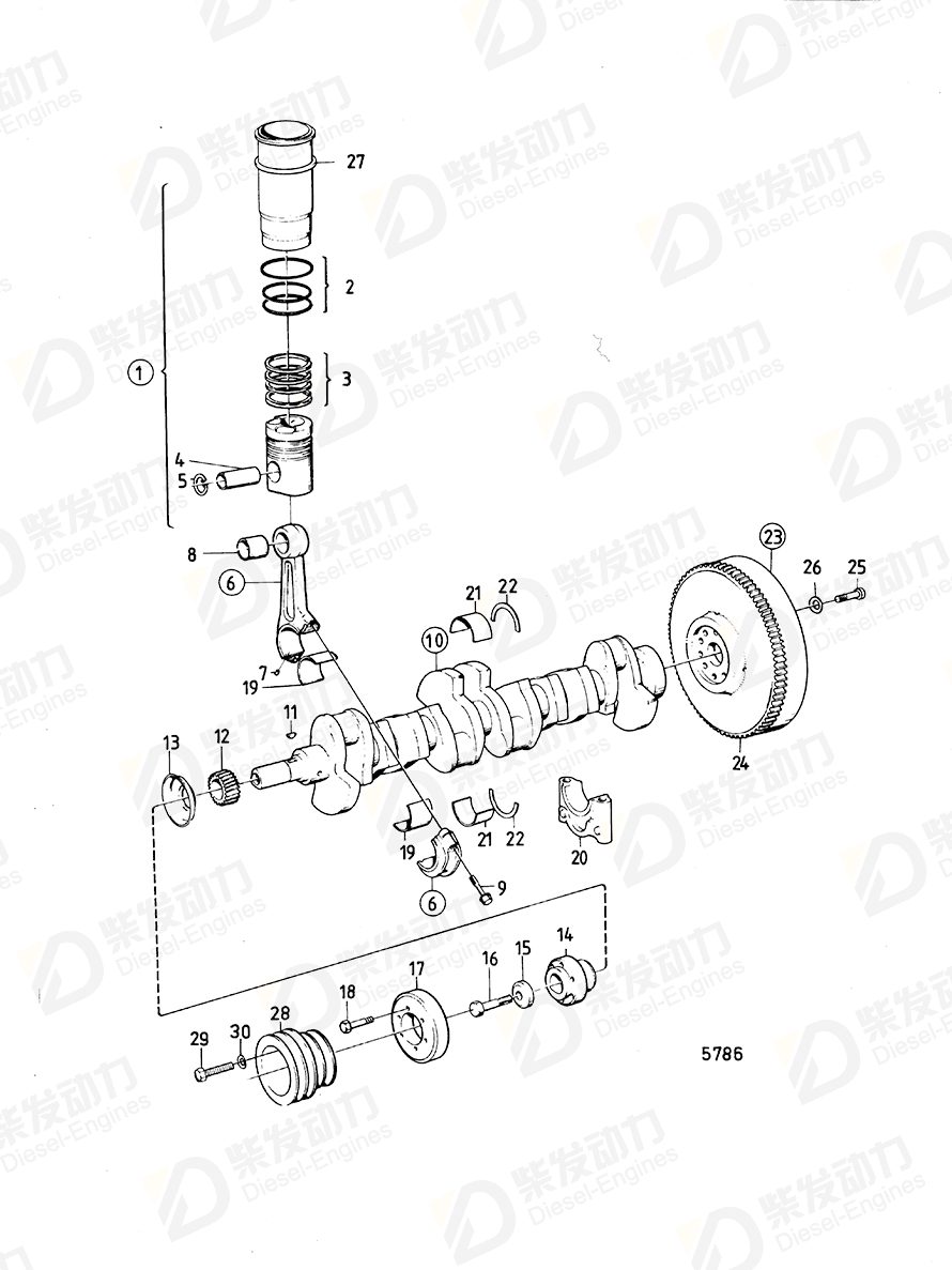 VOLVO Gudgeon pin 422347 Drawing VOLVO Gudgeon pin 422347 Drawing